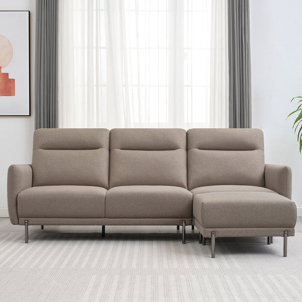 Fabric Sofa with Ottoman