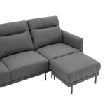 Fabric Sofa with Ottoman