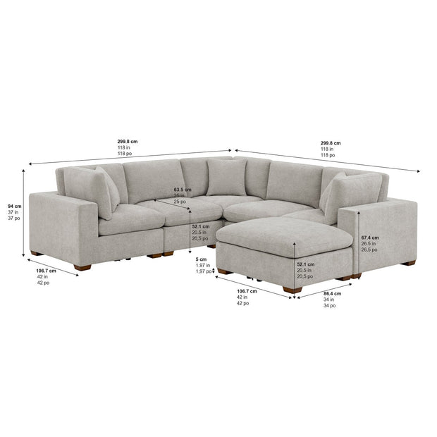 Thomasville Lowell 6-piece Fabric Modular Sectional