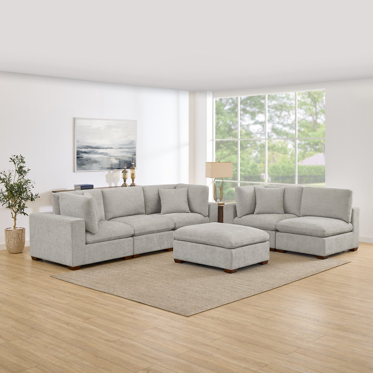 Thomasville Lowell 6-piece Fabric Modular Sectional