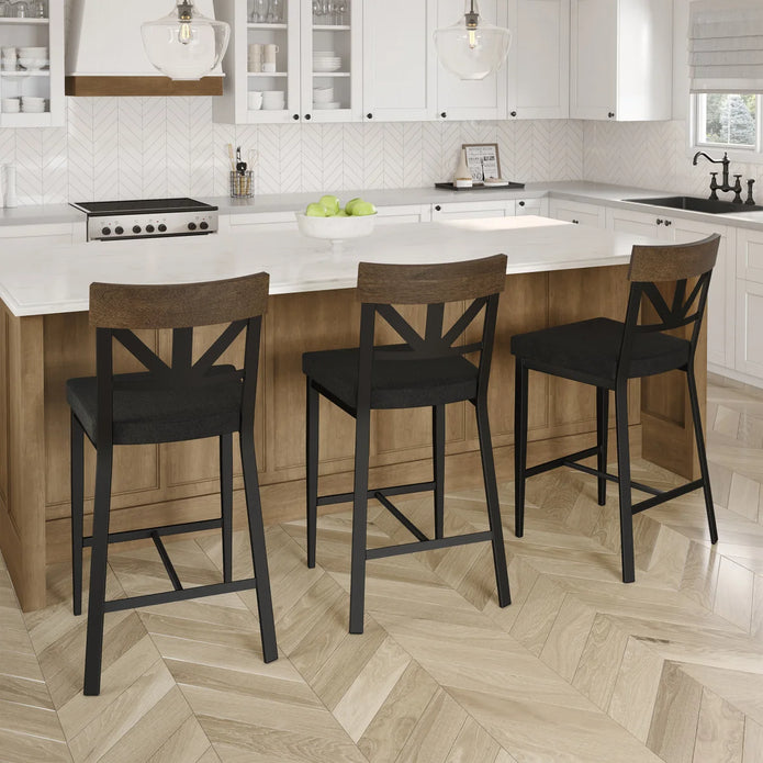 Amisco Clark Counter Stool with Polyester Seat