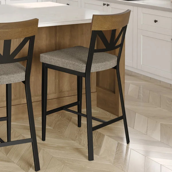 Amisco Clark Counter Stool with Polyester Seat