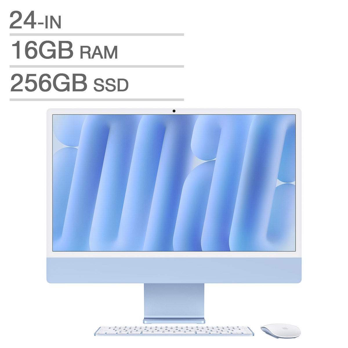 Apple 24 in. iMac, Apple M4 Chip - 16 GB RAM, 256 GB SSD, Blue
