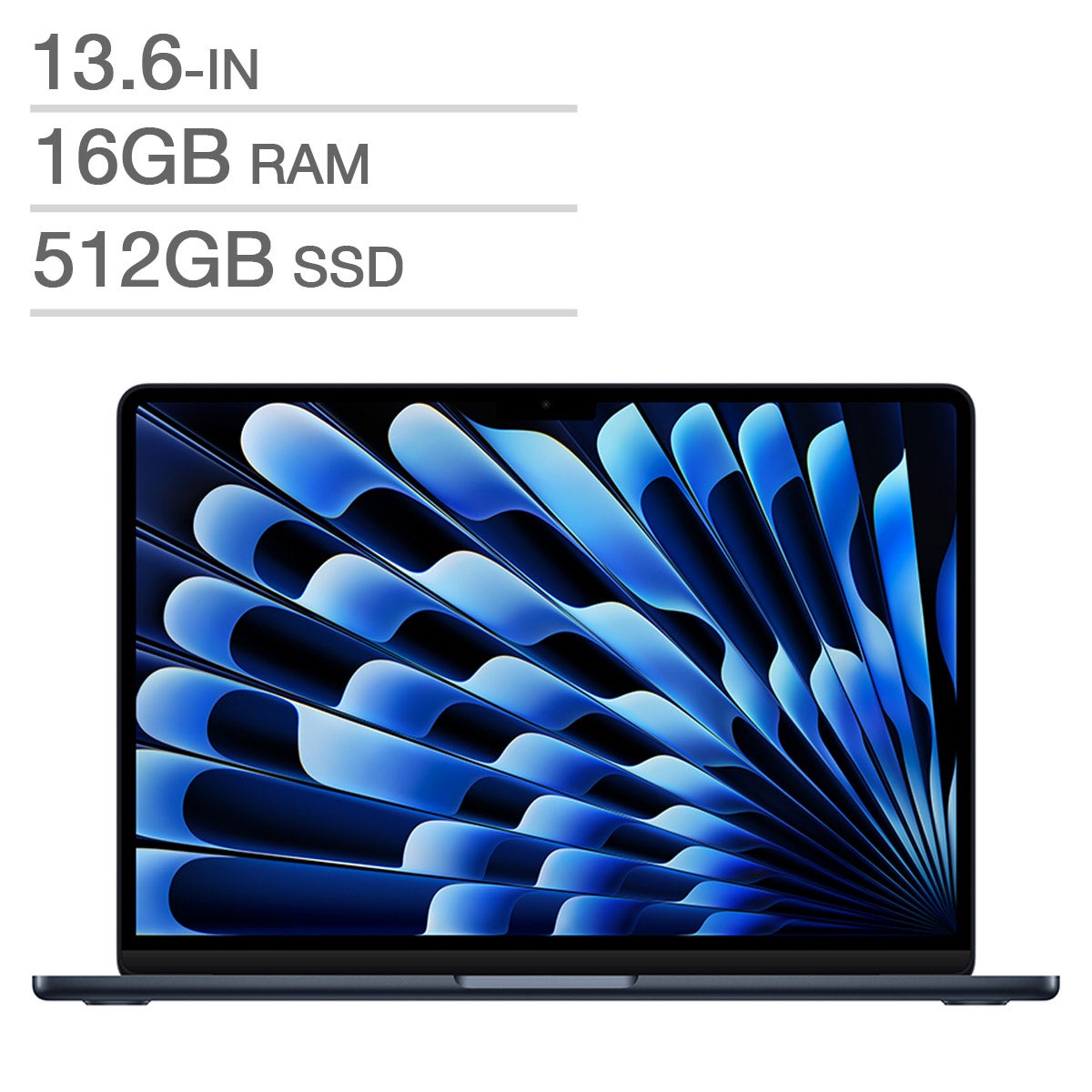 Apple MacBook Air 13.6 in., Apple M4 Chip - 16 GB RAM, 512 GB SSD, Midnight