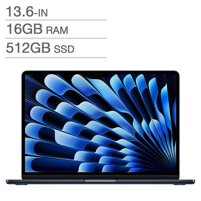 Apple MacBook Air 13.6 in., Apple M4 Chip - 16 GB RAM, 512 GB SSD, Midnight