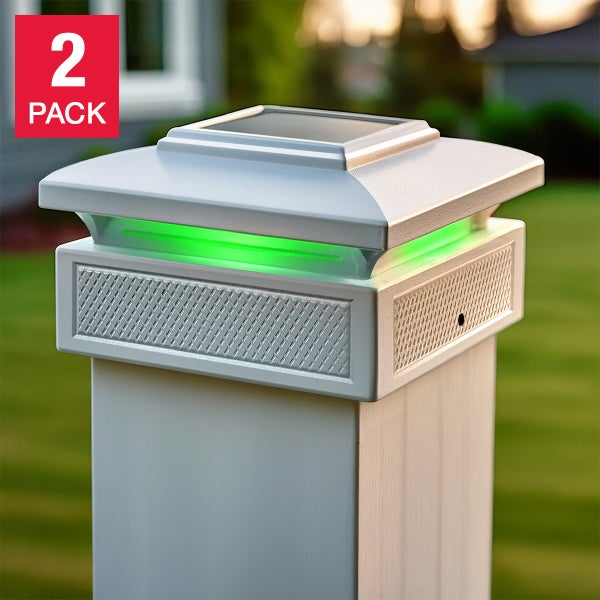 Classy Caps Lumineer Smart Solar Post Cap Light, 2-pack