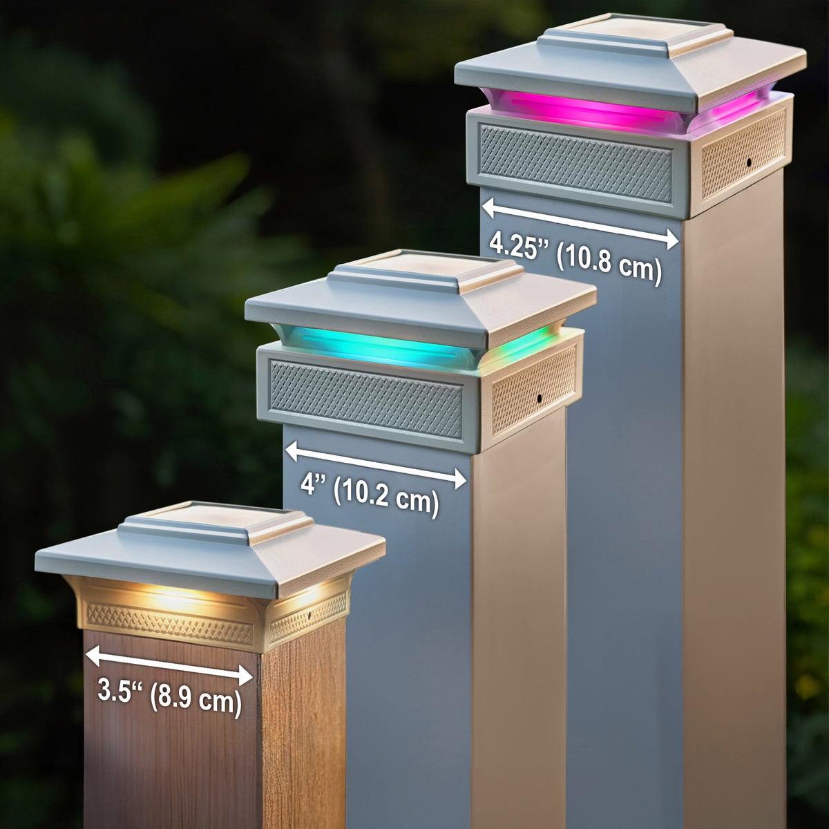 Classy Caps Lumineer Smart Solar Post Cap Light, 2-pack