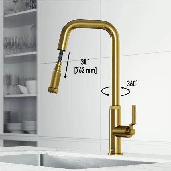 VIGO Hart Angular Single-Handle Kitchen Faucet