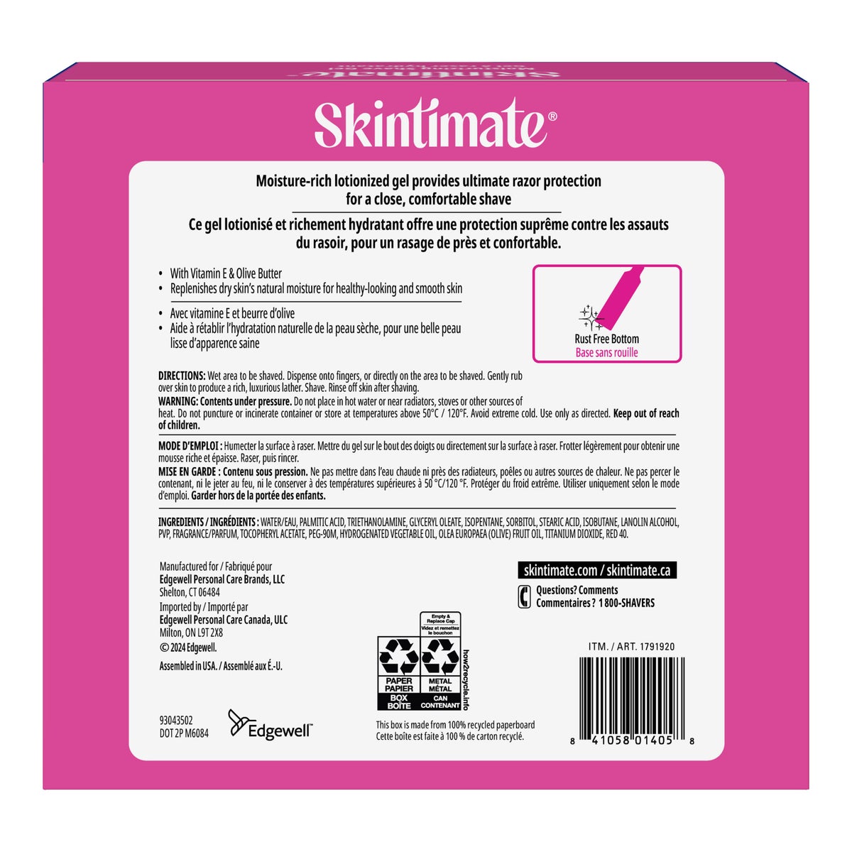Skintimate Skin Therapy Shaving Gel, 4 x 269 g