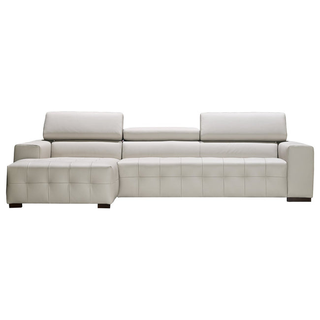 Como 2-piece Top Grain Leather Left-hand Facing Sectional