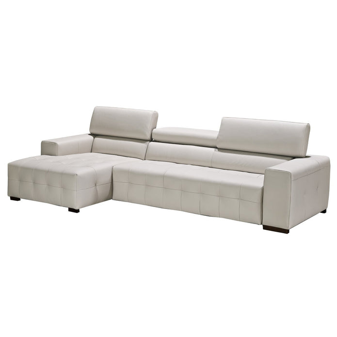 Como 2-piece Top Grain Leather Left-hand Facing Sectional