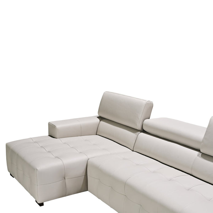 Como 2-piece Top Grain Leather Left-hand Facing Sectional