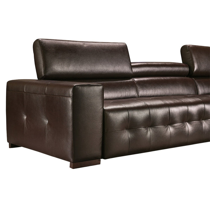 Como 2-piece Top Grain Leather Right-hand Facing Sectional