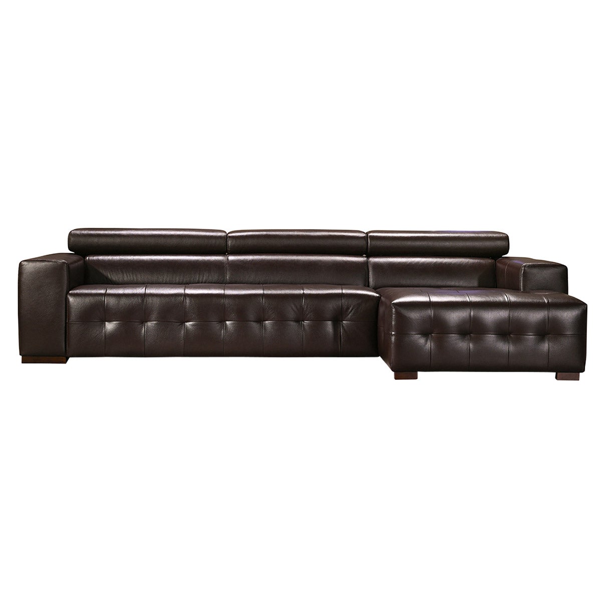 Como 2-piece Top Grain Leather Right-hand Facing Sectional