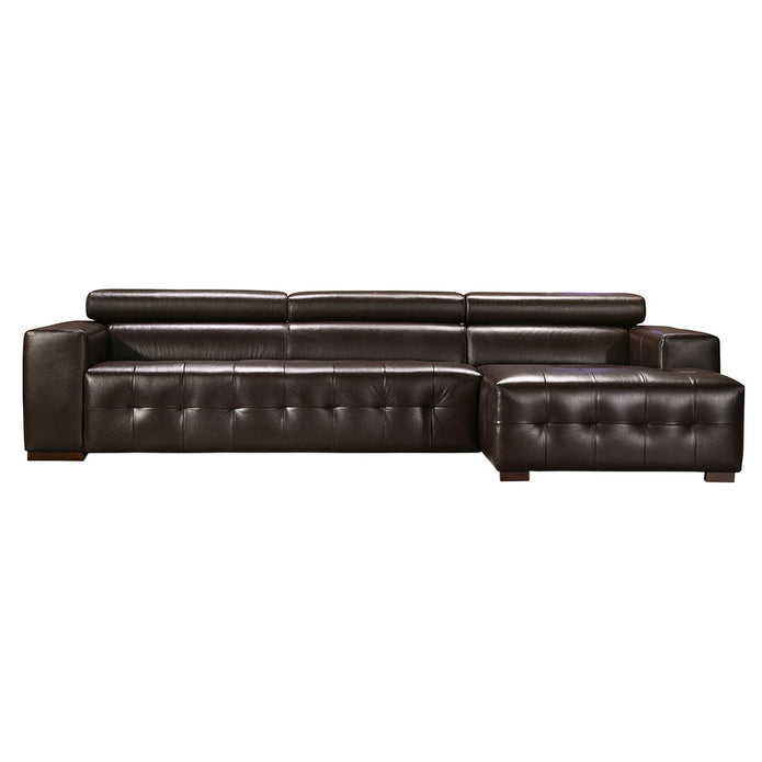 Como 2-piece Top Grain Leather Right-hand Facing Sectional