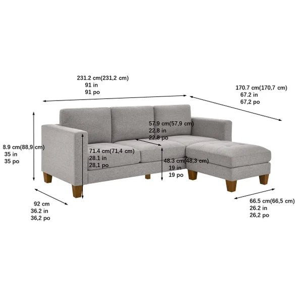 Thomasville Fabric Sofa with Ottoman