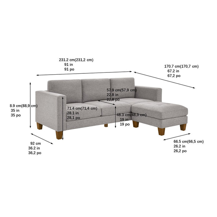 Thomasville Fabric Sofa with Ottoman