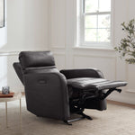 Gilman Creek – Aldryn Top-grain Leather Glider Power Recliner, Dark Grey