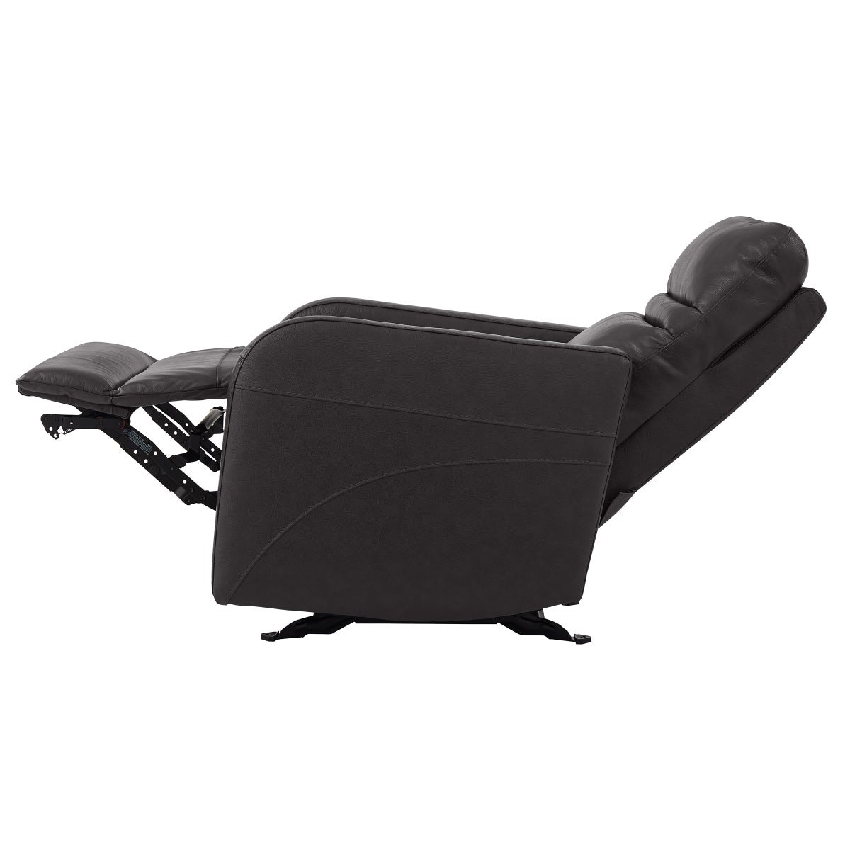 Gilman Creek – Aldryn Top-grain Leather Glider Power Recliner, Dark Grey