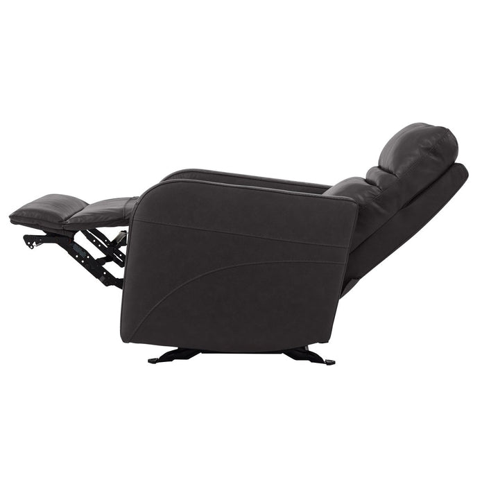 Gilman Creek – Aldryn Top-grain Leather Glider Power Recliner, Dark Grey