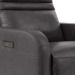 Gilman Creek – Aldryn Top-grain Leather Glider Power Recliner, Dark Grey