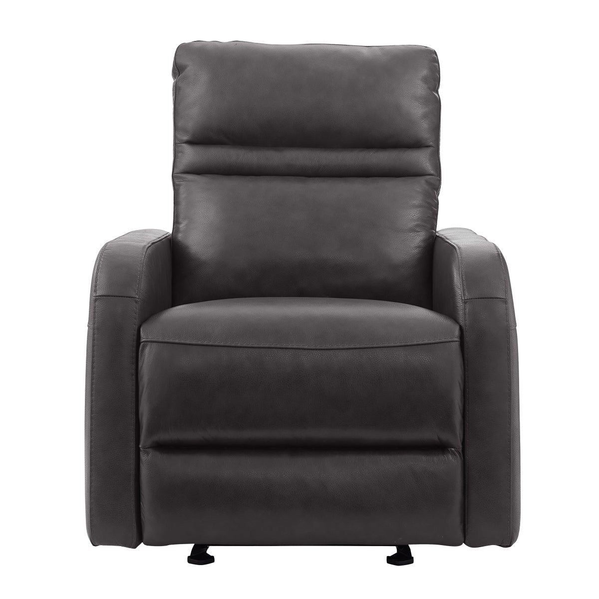 Gilman Creek – Aldryn Top-grain Leather Glider Power Recliner, Dark Grey