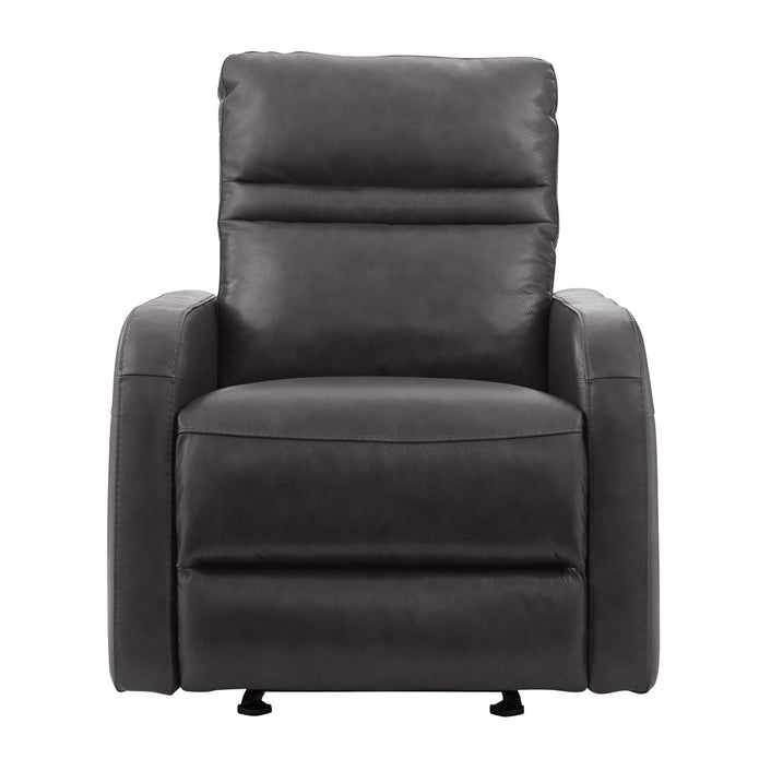 Gilman Creek – Aldryn Top-grain Leather Glider Power Recliner, Dark Grey