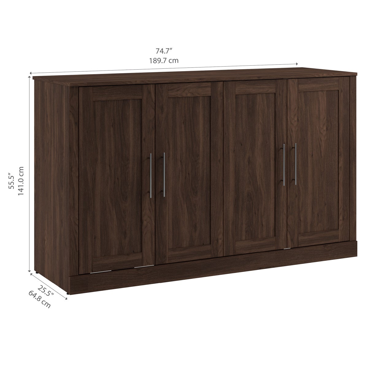 Bestar Allure Queen Cabinet Bed with Mattress