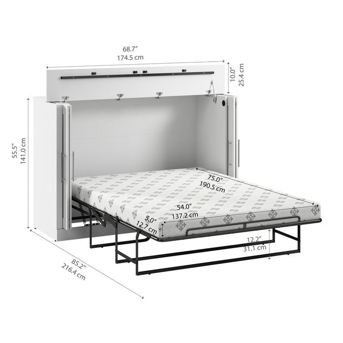 Bestar Allure Double Cabinet Bed with Mattress