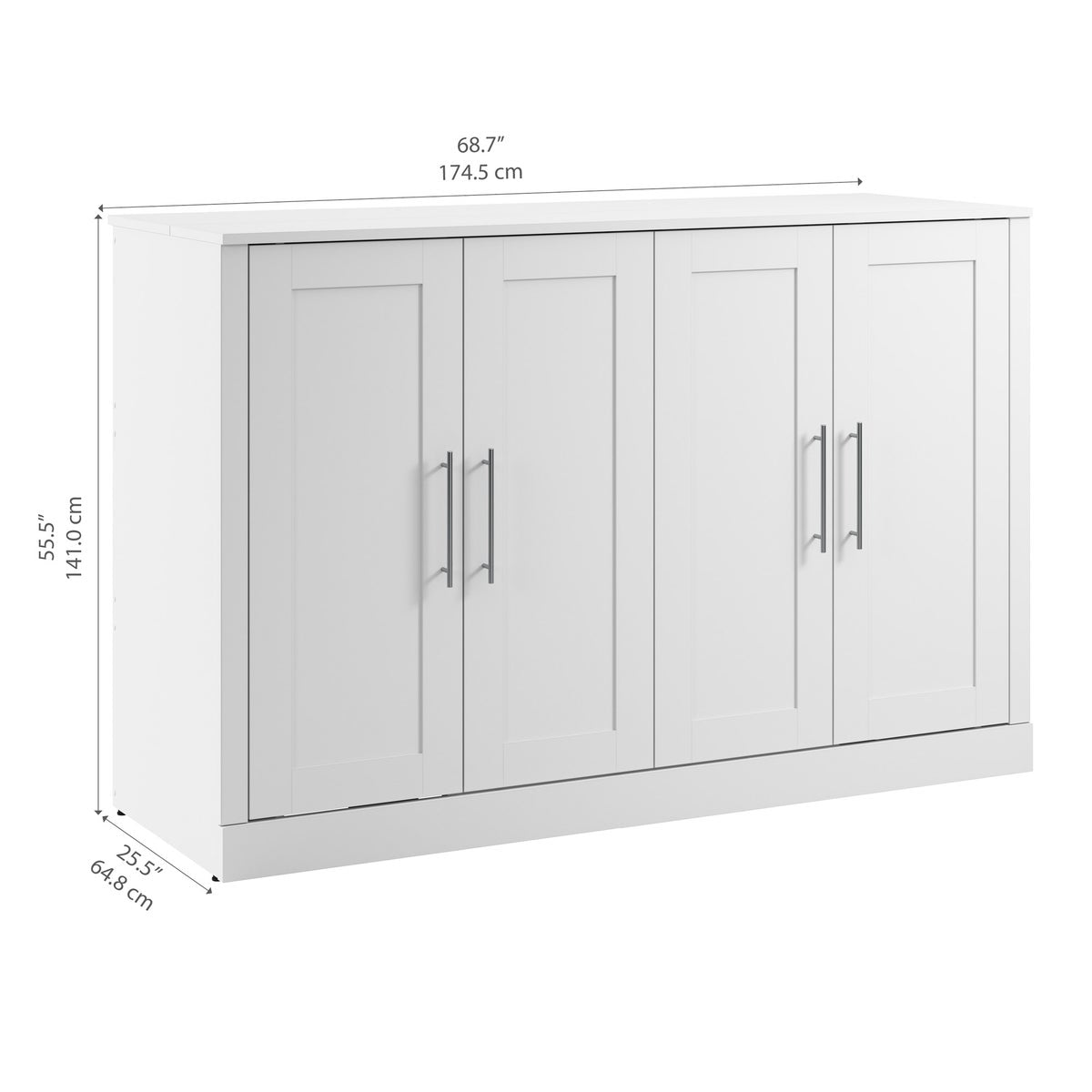 Bestar Allure Double Cabinet Bed with Mattress
