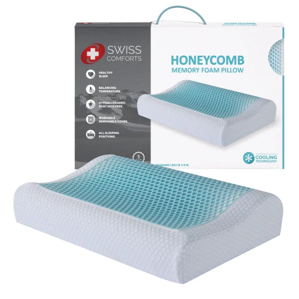 Swiss Comforts Honeycomb Neck Support Memory Foam Pillow
