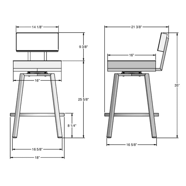 Amisco Staten Swivel Counter Stool in Polyester