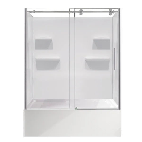 Appollo Cameron 32 in. x 60 in. Skirted Bathtub with Shower Doors and Wall Kit, Left Drain