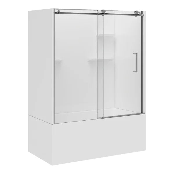 Appollo Cameron 32 in. x 60 in. Skirted Bathtub with Shower Doors and Wall Kit, Left Drain