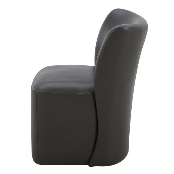 Aiden & Ivy Blair Top-grain Leather Dining Chair with Casters