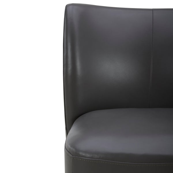 Aiden & Ivy Blair Top-grain Leather Dining Chair with Casters