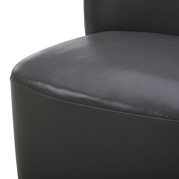 Aiden & Ivy Blair Top-grain Leather Dining Chair with Casters