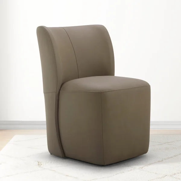 Aiden & Ivy Blair Top-grain Leather Dining Chair with Casters