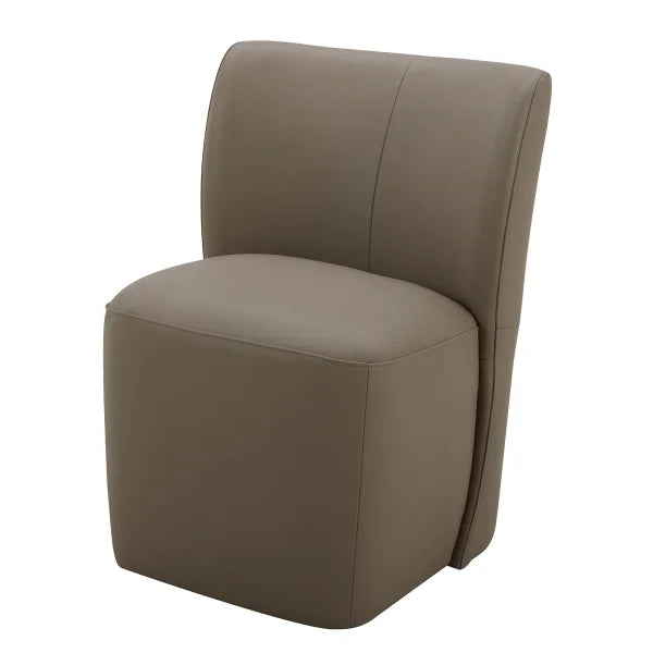 Aiden & Ivy Blair Top-grain Leather Dining Chair with Casters