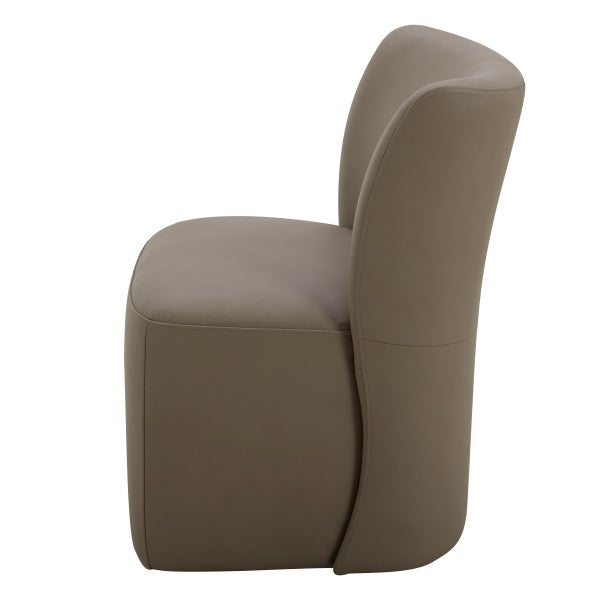 Aiden & Ivy Blair Top-grain Leather Dining Chair with Casters