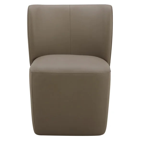 Aiden & Ivy Blair Top-grain Leather Dining Chair with Casters