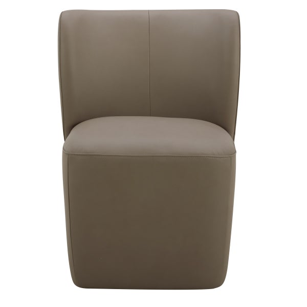 Aiden & Ivy Blair Top-grain Leather Dining Chair with Casters