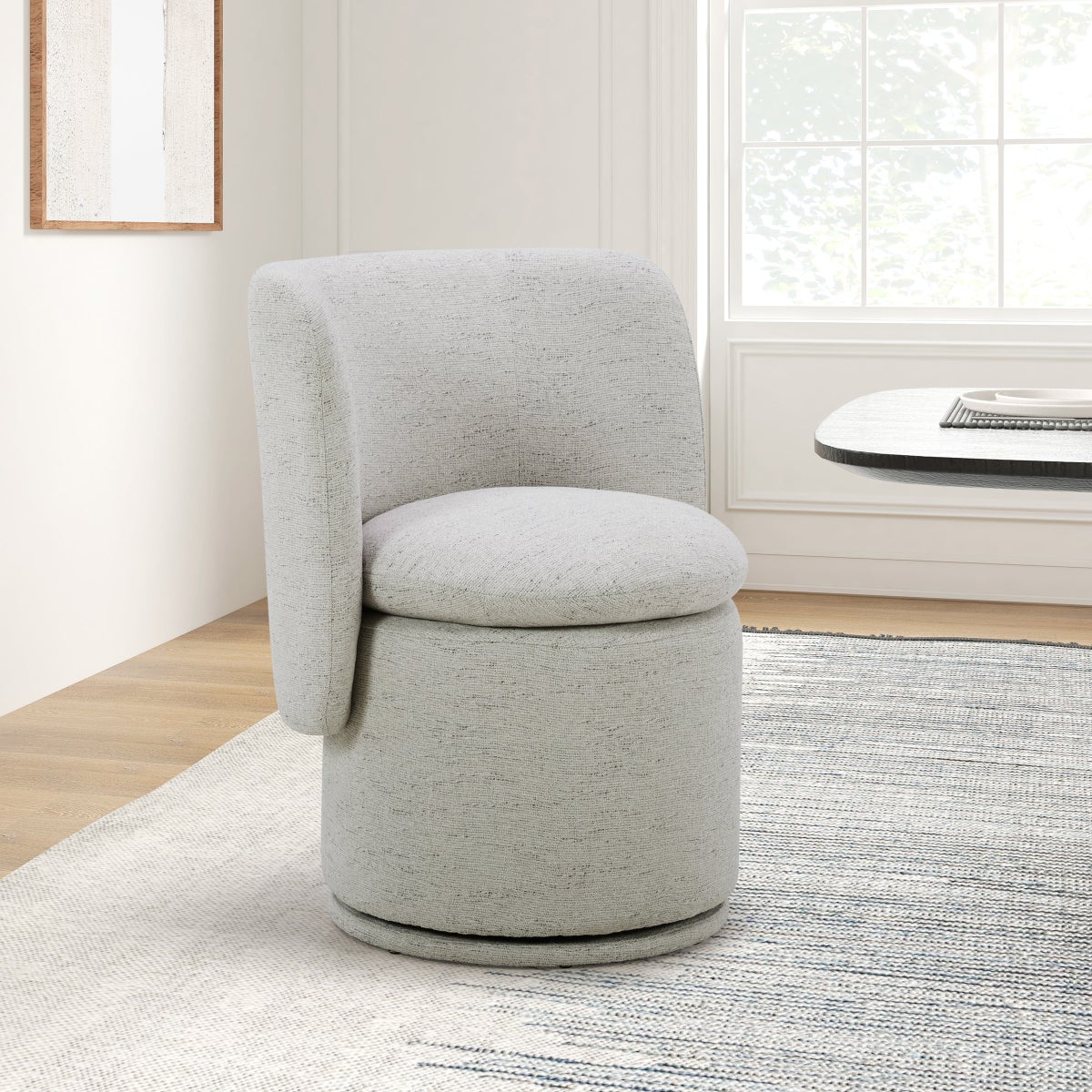 Aiden & Ivy Fabric Armless Swivel Dining Chair