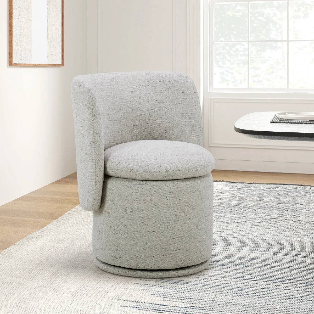 Aiden & Ivy Fabric Armless Swivel Dining Chair