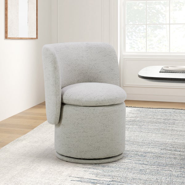 Aiden & Ivy Fabric Armless Swivel Dining Chair
