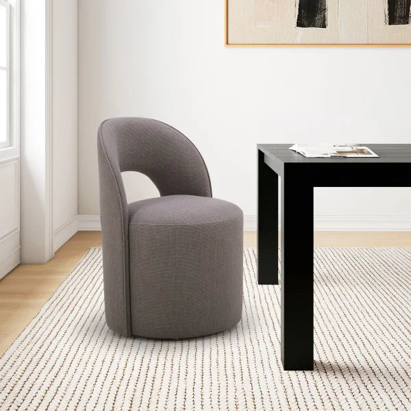 Aiden & Ivy Fabric Armless Dining Chair with Casters