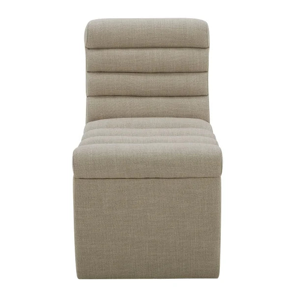 Aiden & Ivy Fabric Armless Dining Chair with Casters