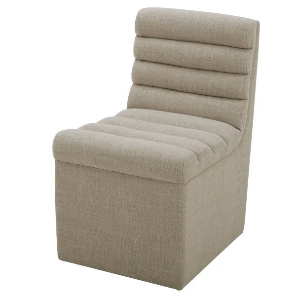 Aiden & Ivy Fabric Armless Dining Chair with Casters