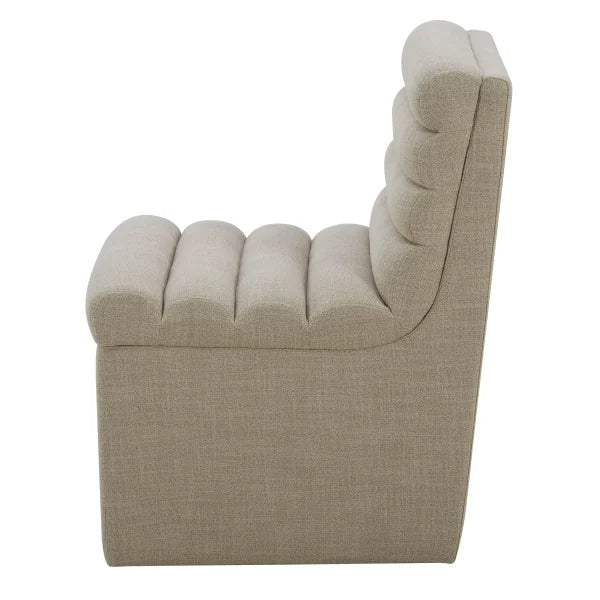 Aiden & Ivy Fabric Armless Dining Chair with Casters