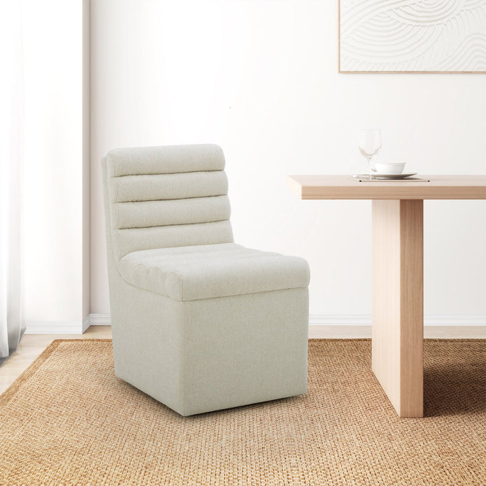 Aiden & Ivy Fabric Armless Dining Chair with Casters
